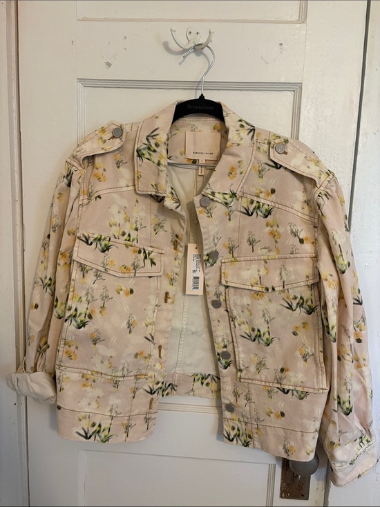 Rebecca Taylor Jackets & Blazers - Rebecca Taylor Blush Floral Utility Jean Jacket